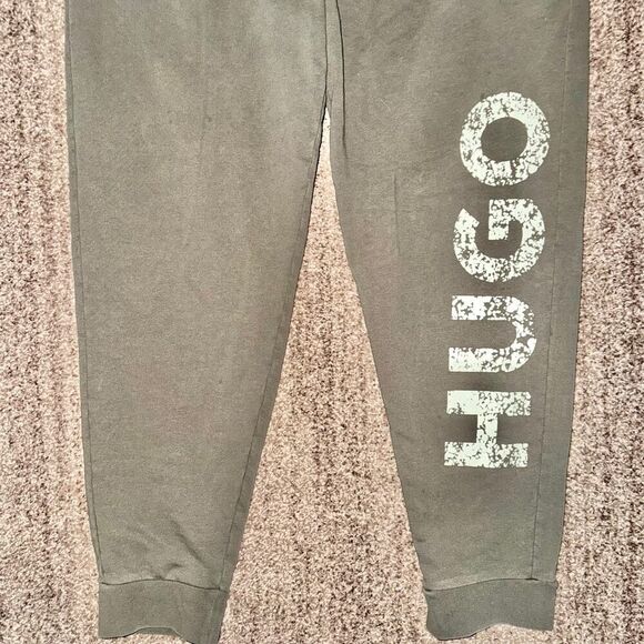 Hugo Boss Men's Devoc Big Logo Cotton Jogger Pants Sweatpants Olive Green XXL - Picture 3 of 10